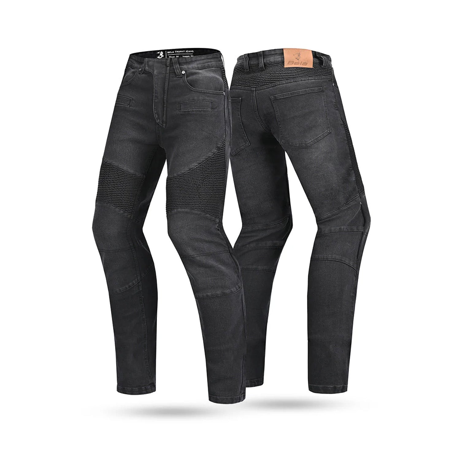 BELA KEVLAR TROPHY MEN MOTORCYCLE JEANS 34L BLACK