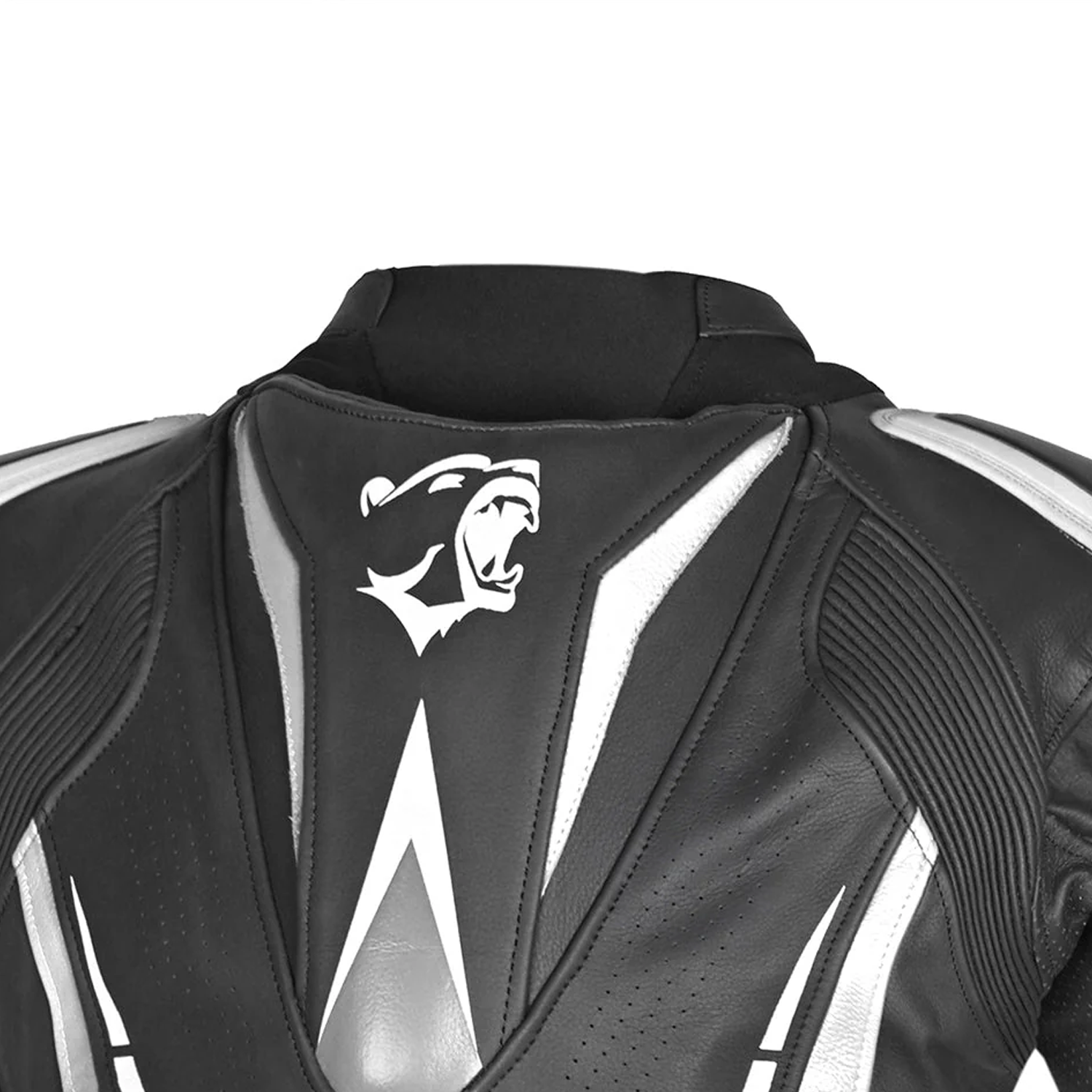 Bela Rocket Men Leather Motorcycle Jacket Black/White
