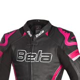 Bela Rocket Lady Motorcycle Leather Jacket Black/Pink