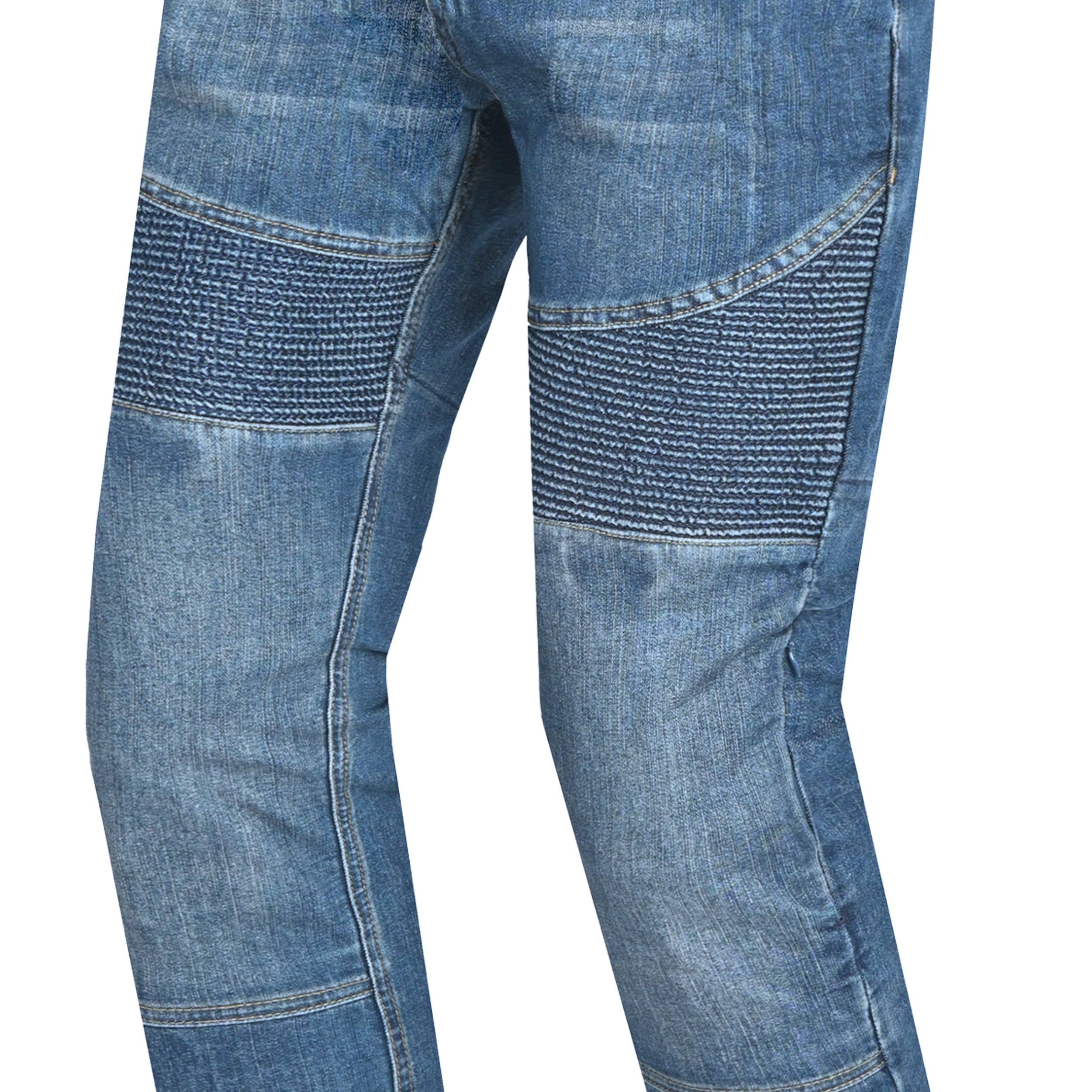 BELA URBAN LADY MOTORCYCLE DENIM JEANS BLUE SPRAY
