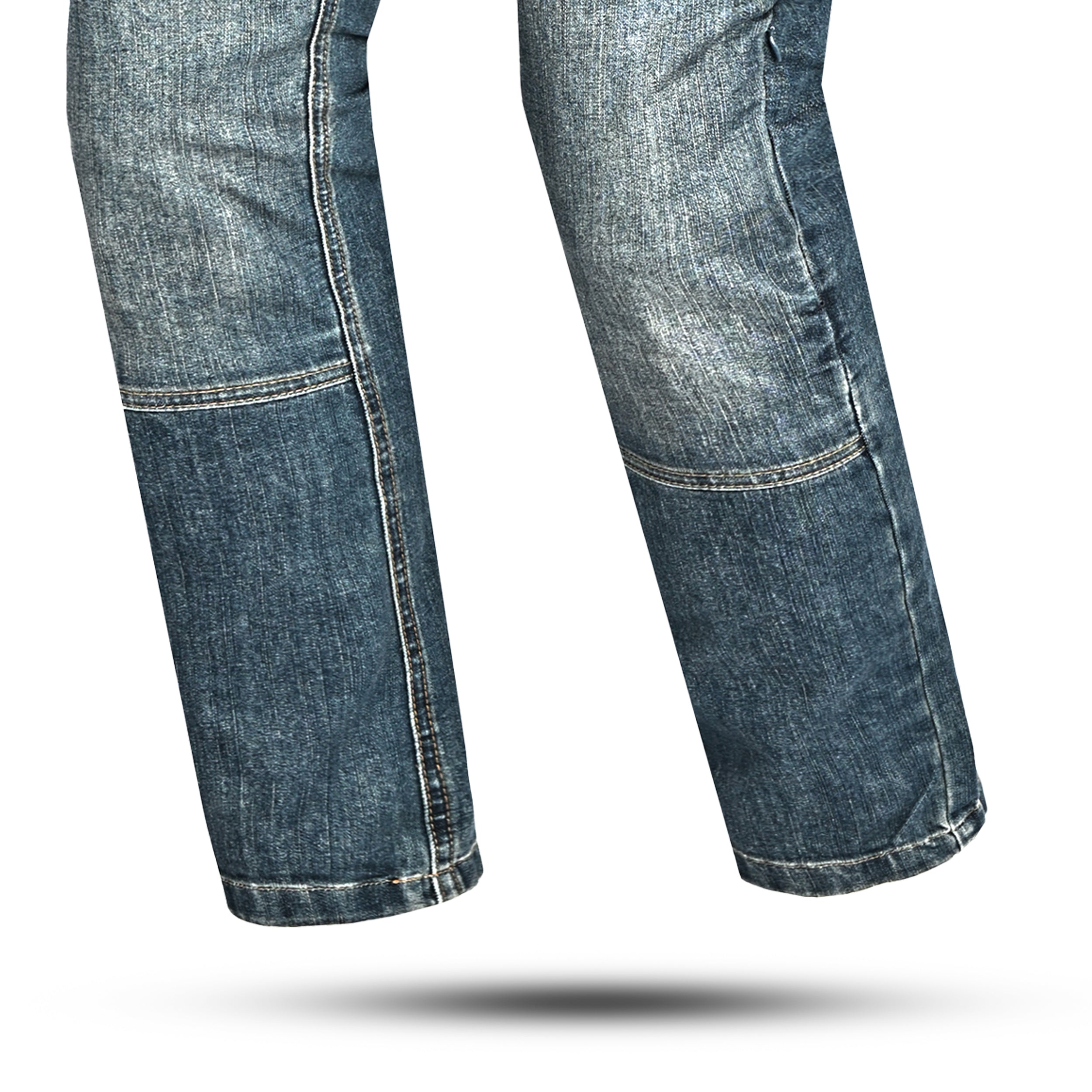 BELA URBAN LADY MOTORCYCLE DENIM JEANS BLUE KHAKI TINT