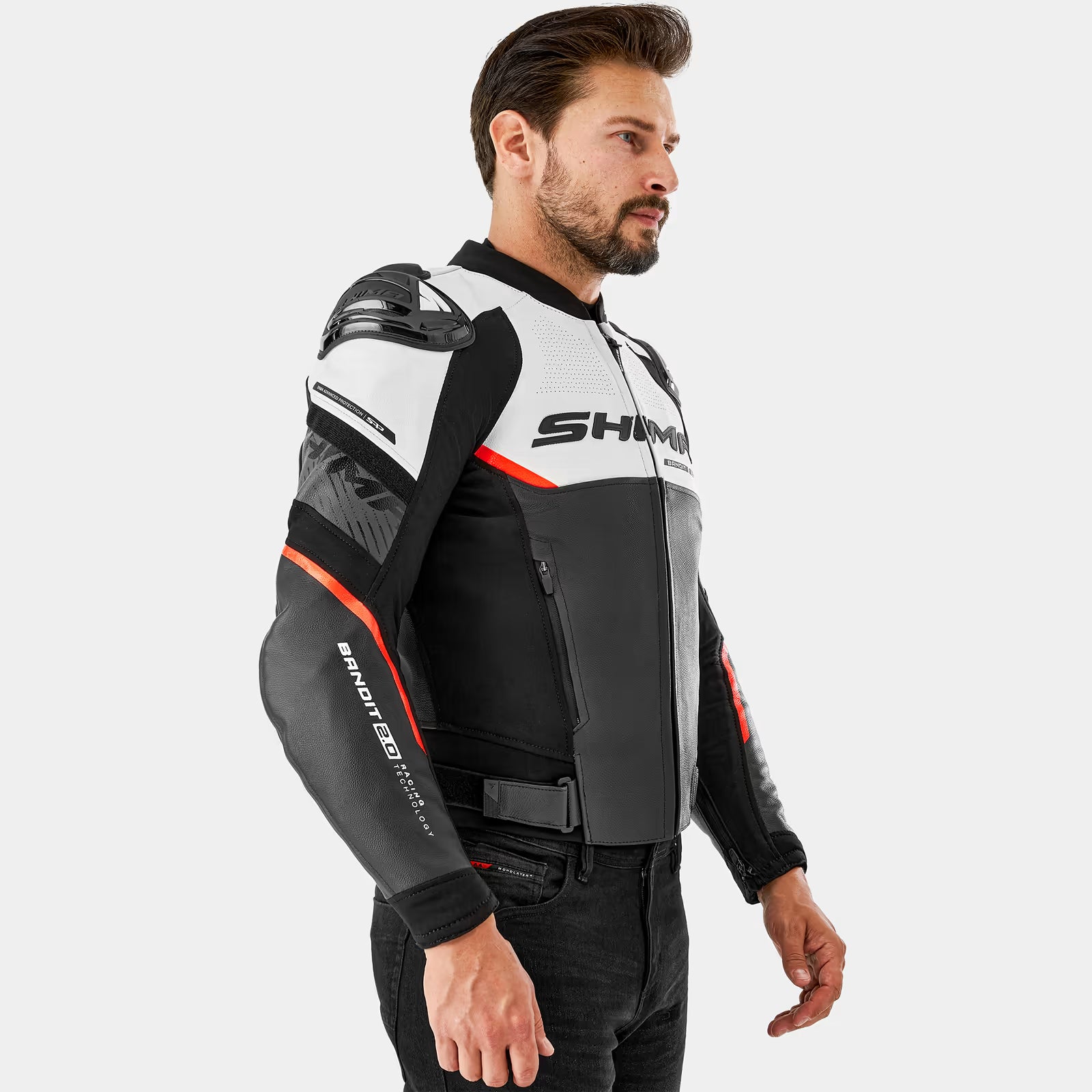 SHIMA BANDIT 2.0 MEN MOTORCYCLE LEATHER JACKET RED