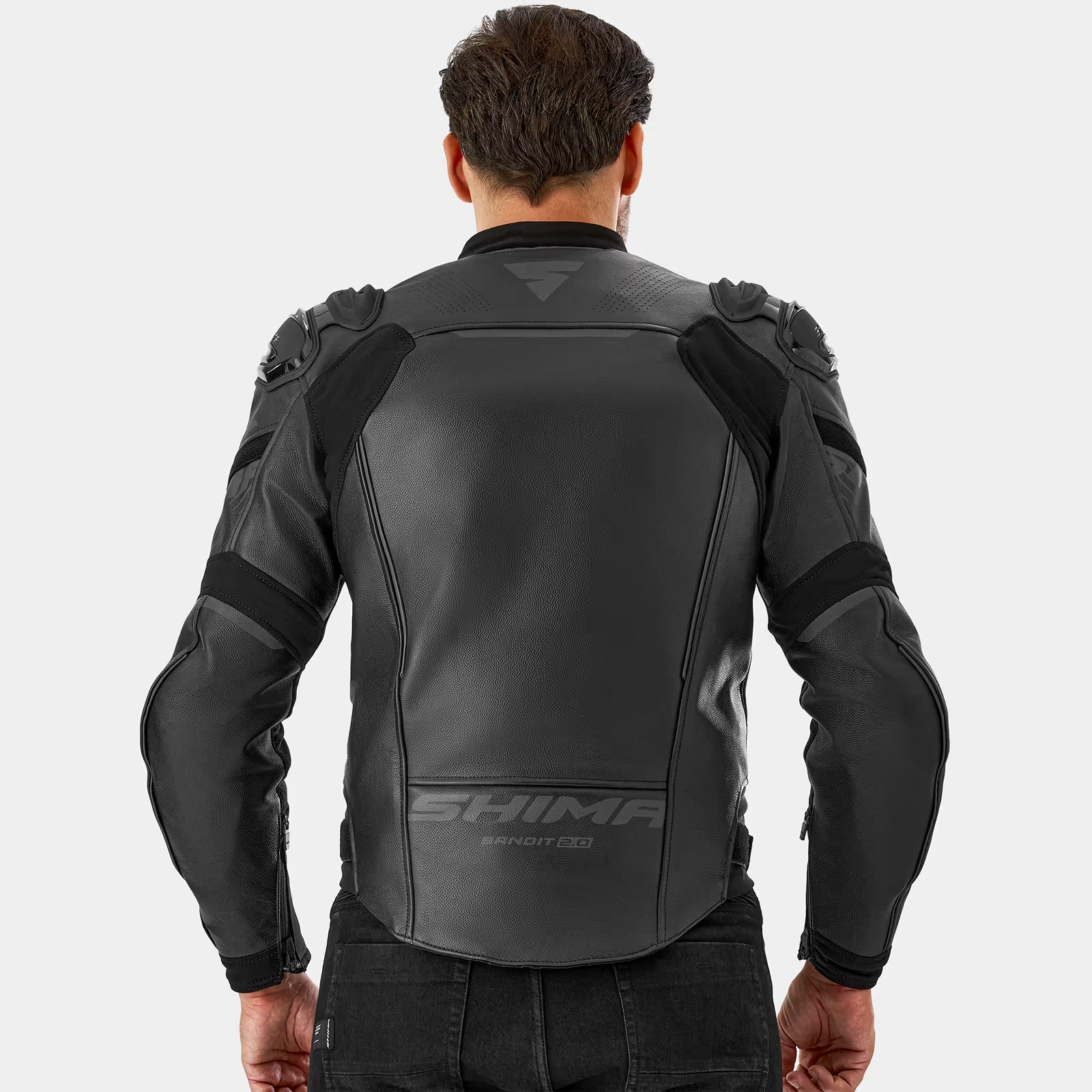 SHIMA BANDIT 2.0 MEN MOTORCYCLE LEATHER JACKET BLACK/BLACK
