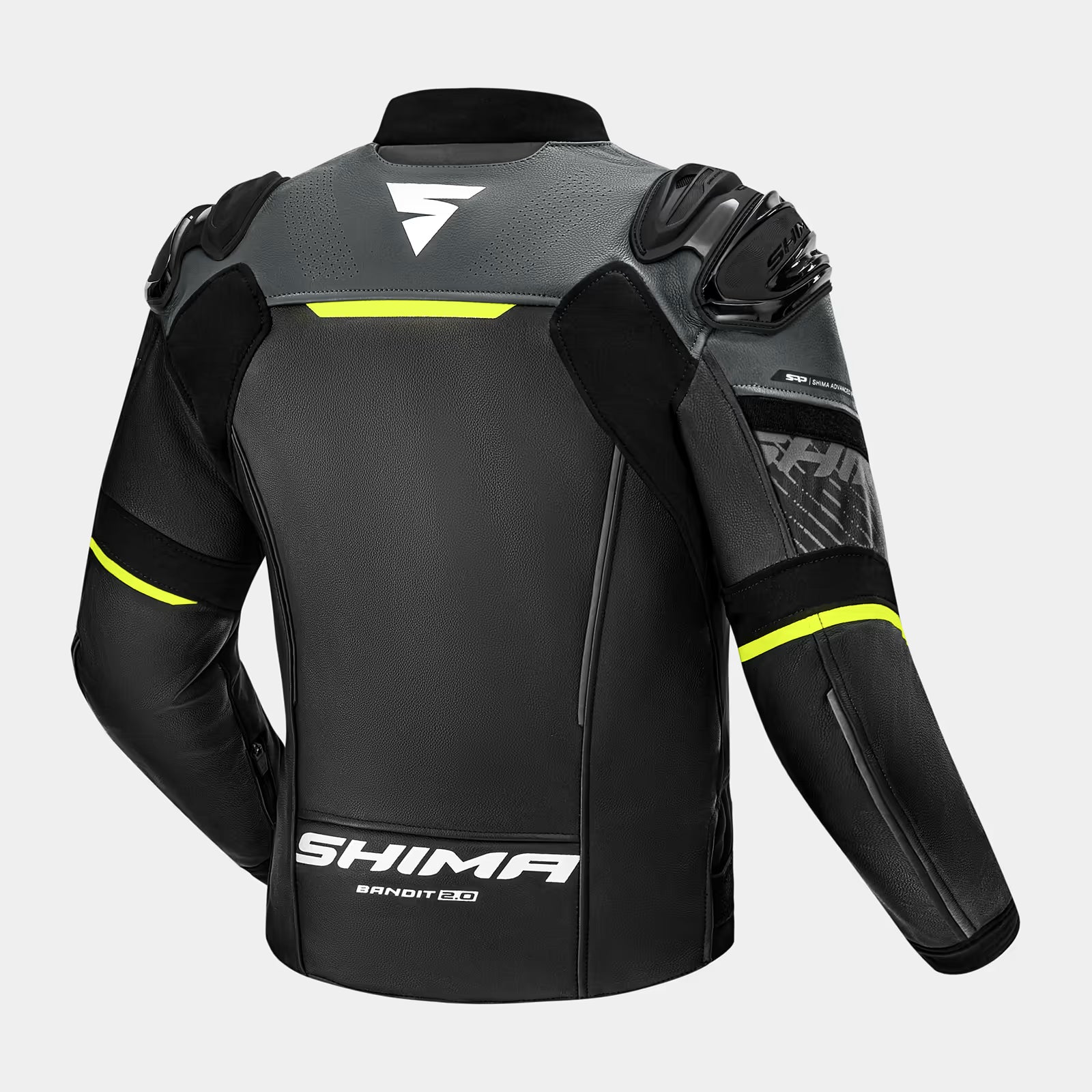SHIMA BANDIT 2.0 MEN MOTORCYCLE LEATHER JACKET FLUO