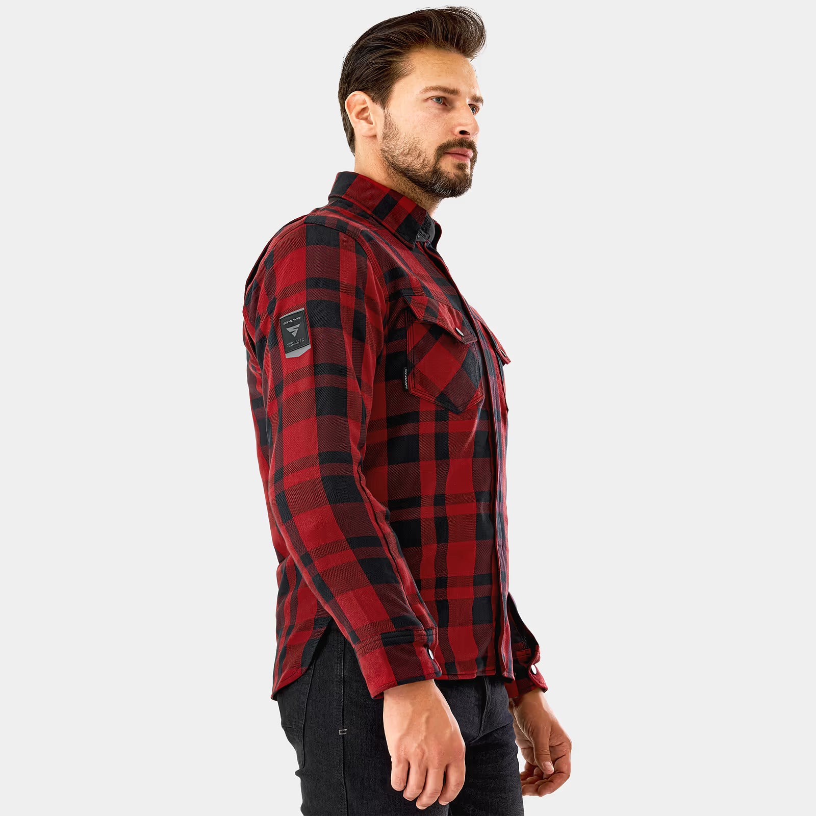 SHIMA RENEGADE 2.0 MEN MOTORCYCLE CHECKED SHIRT RED