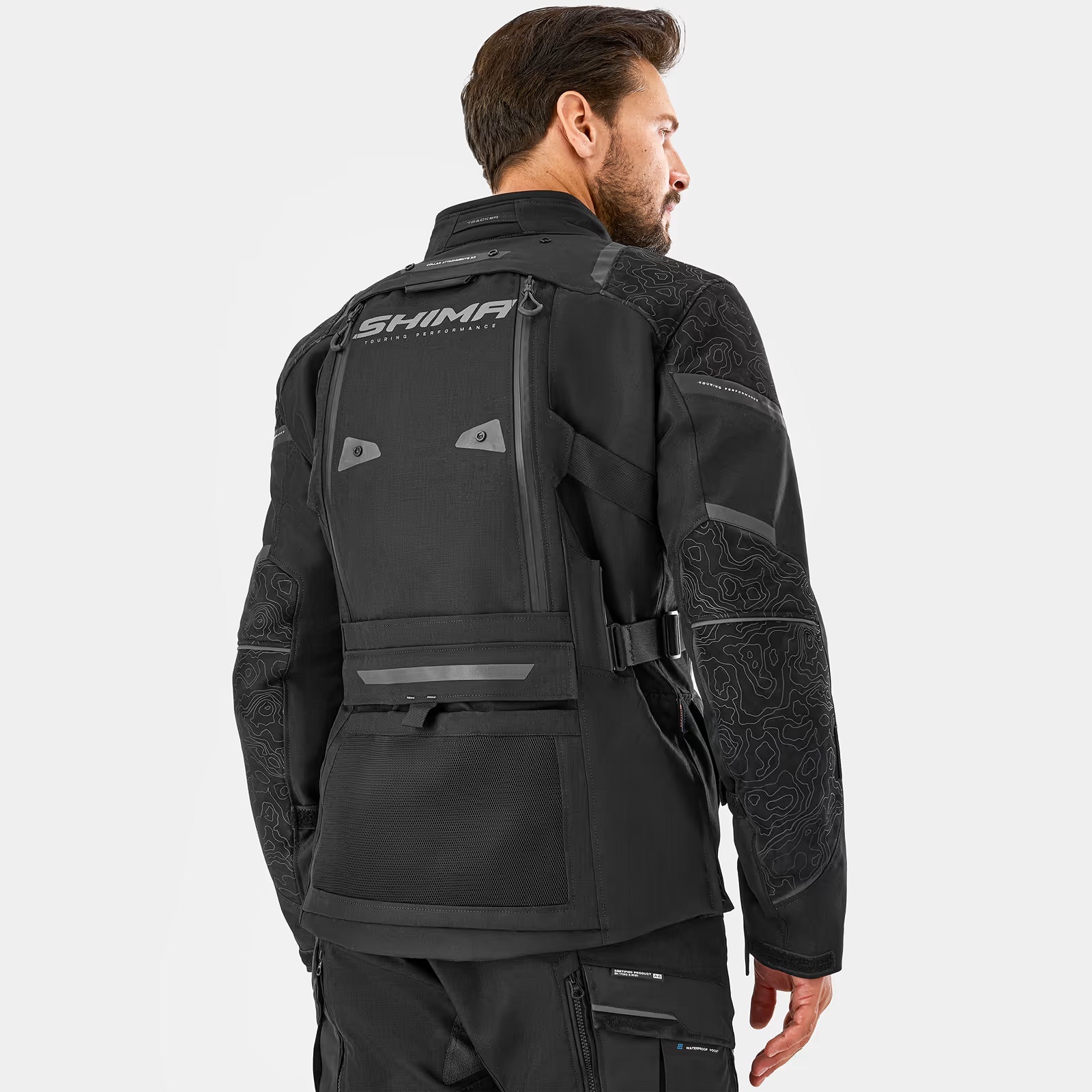 SHIMA TRACKER MEN MOTORCYCLE TOURING JACKET BLACK