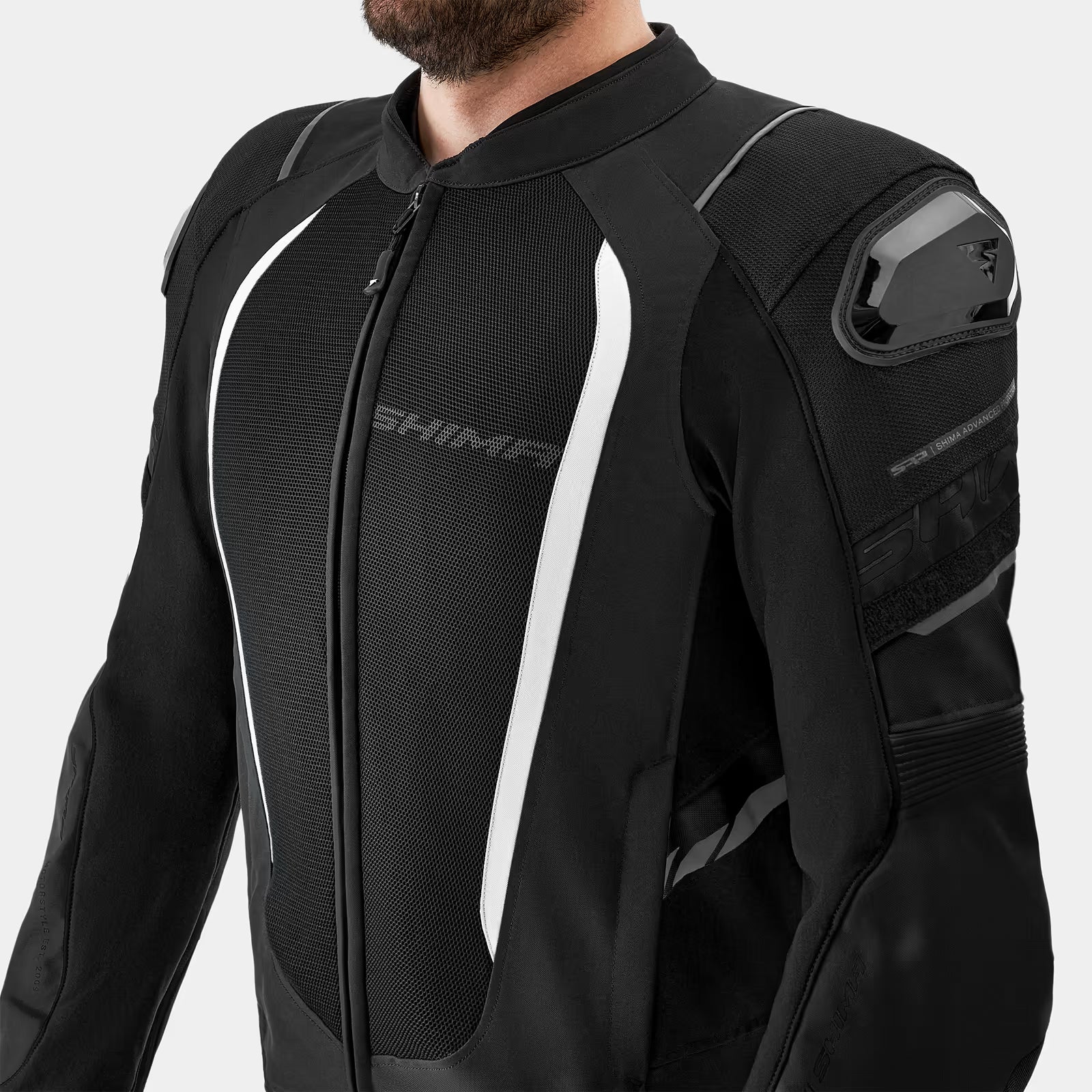 SHIMA MESH PRO 2.0 MEN MOTORCYCLE JACKET BLACK WHITE