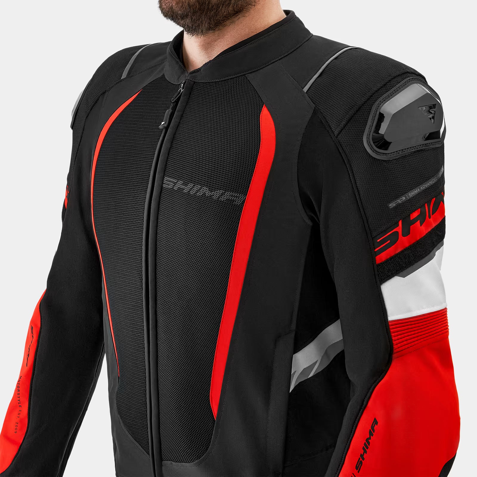 SHIMA MESH PRO 2.0 MEN MOTORCYCLE JACKET BLACK RED
