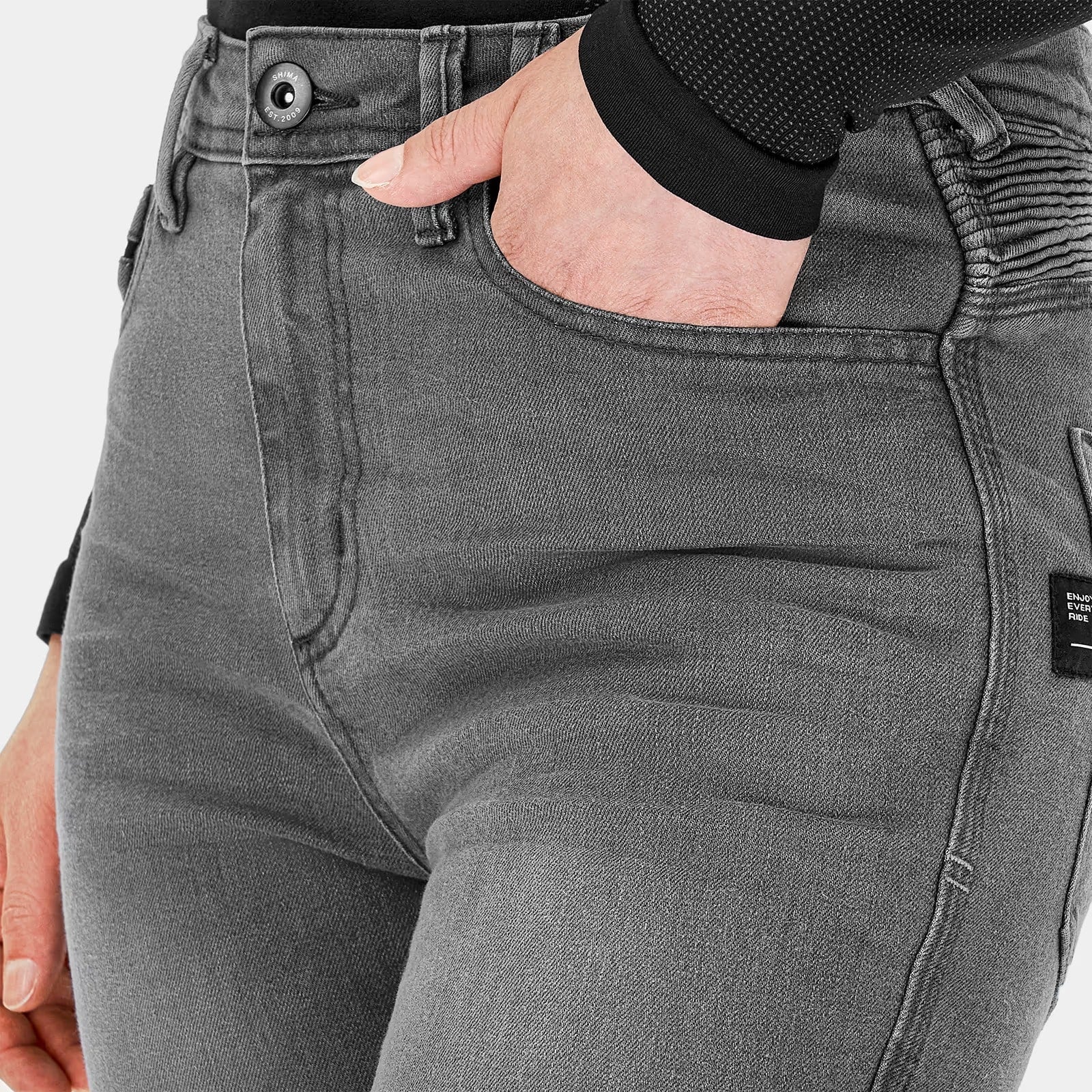 SHIMA ZENITH LADY MOTORCYCLE RIDING JEANS GREY (maximo moto uk)