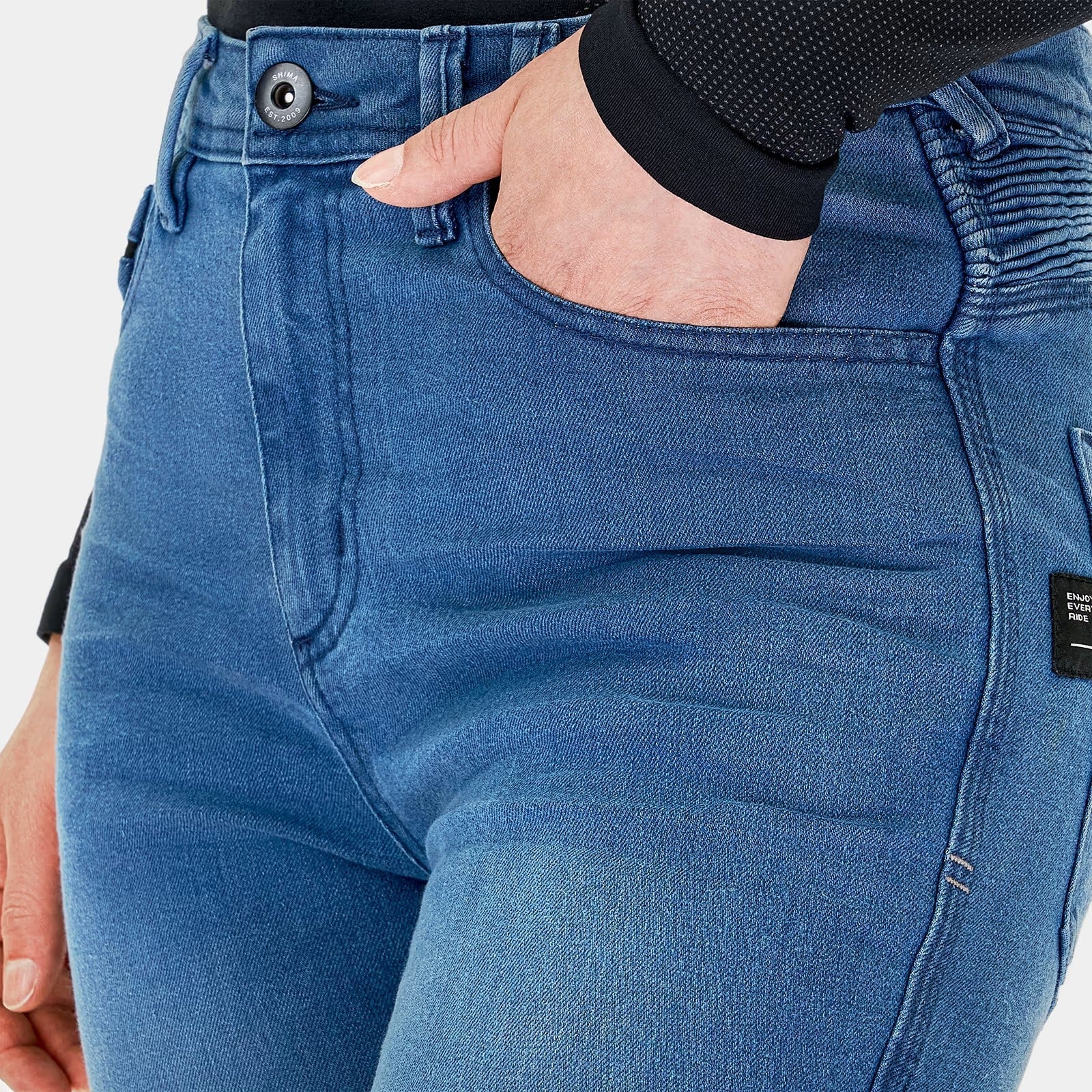 SHIMA ZENITH VAQUEROS DE MOTO MUJER AZUL 