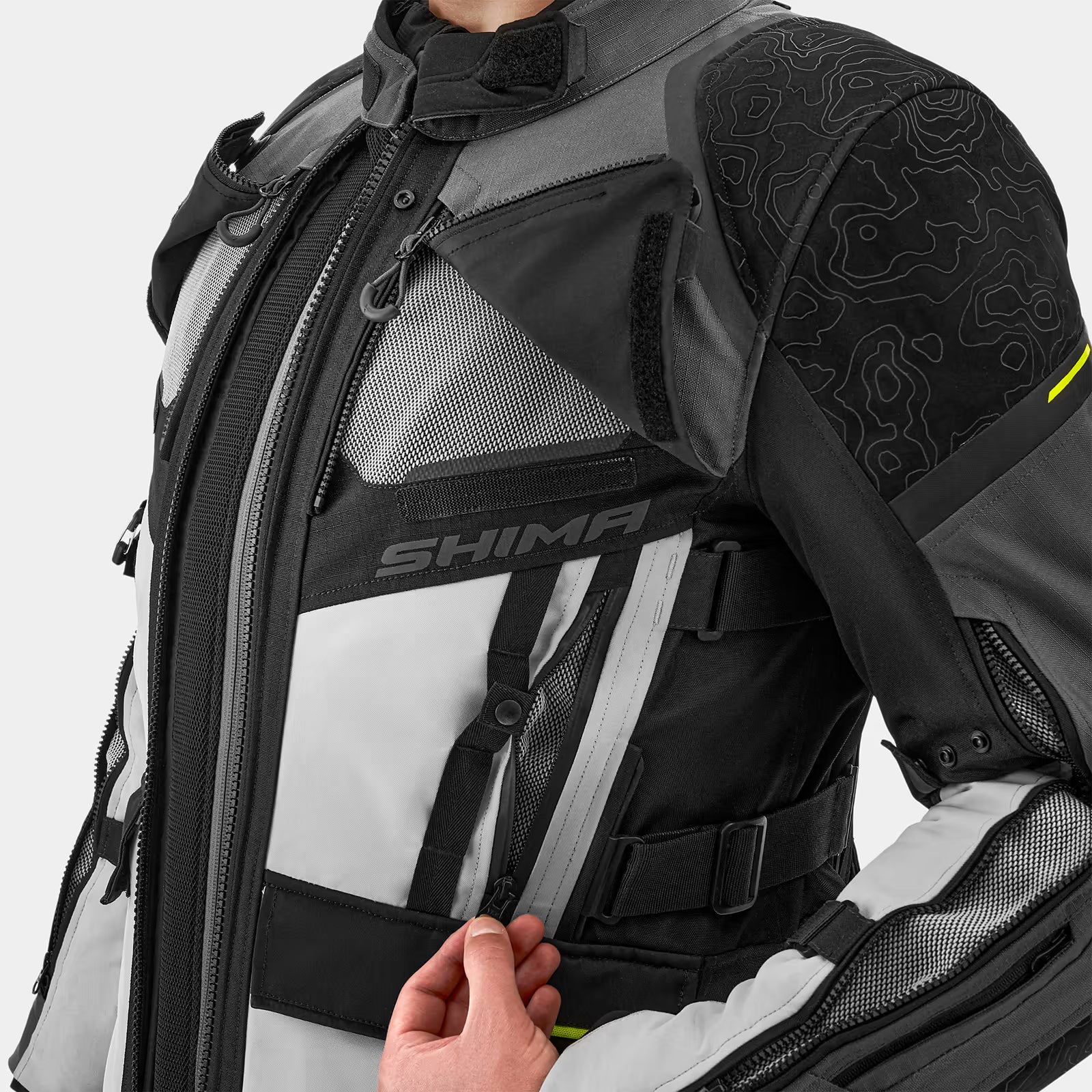 SHIMA TRACKER MEN MOTORCYCLE TOURING JACKET DARK GREY