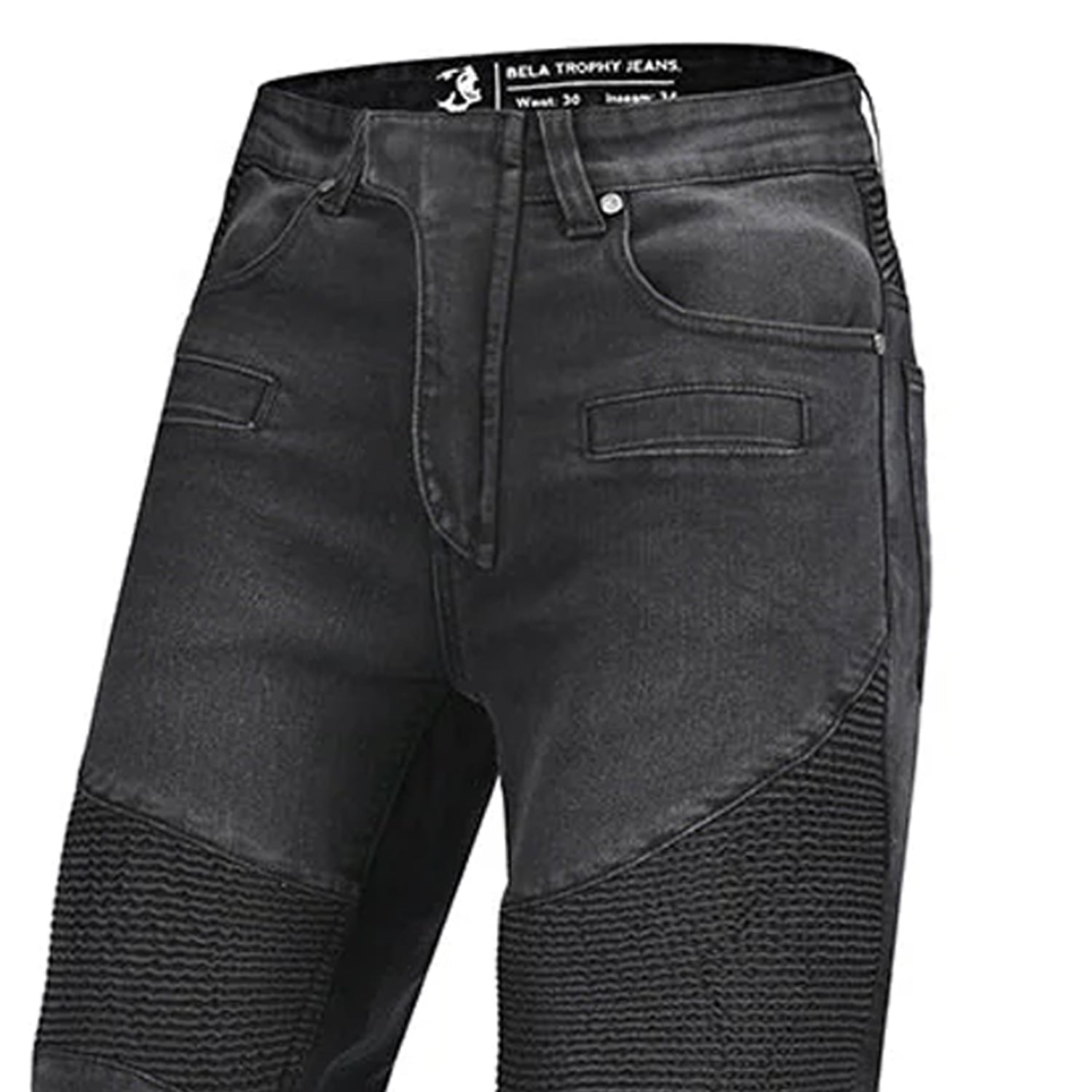 BELA KEVLAR TROPHY MEN MOTORCYCLE JEANS 34L BLACK