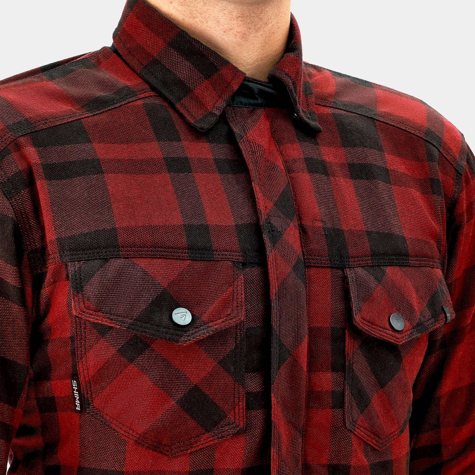 SHIMA RENEGADE 2.0 MEN MOTORCYCLE CHECKED SHIRT RED