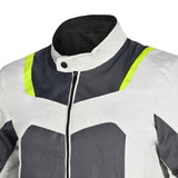R Tech Spiral Mesh Motorcycle Jacket Ice Grey Yellow Flour