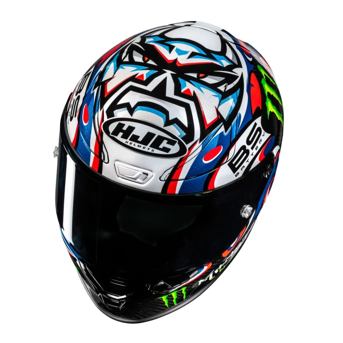 HJC RPHA 1 V2 Carbon Quartararo Le Mans 3 Racing Full Face Helmet White Red Blue