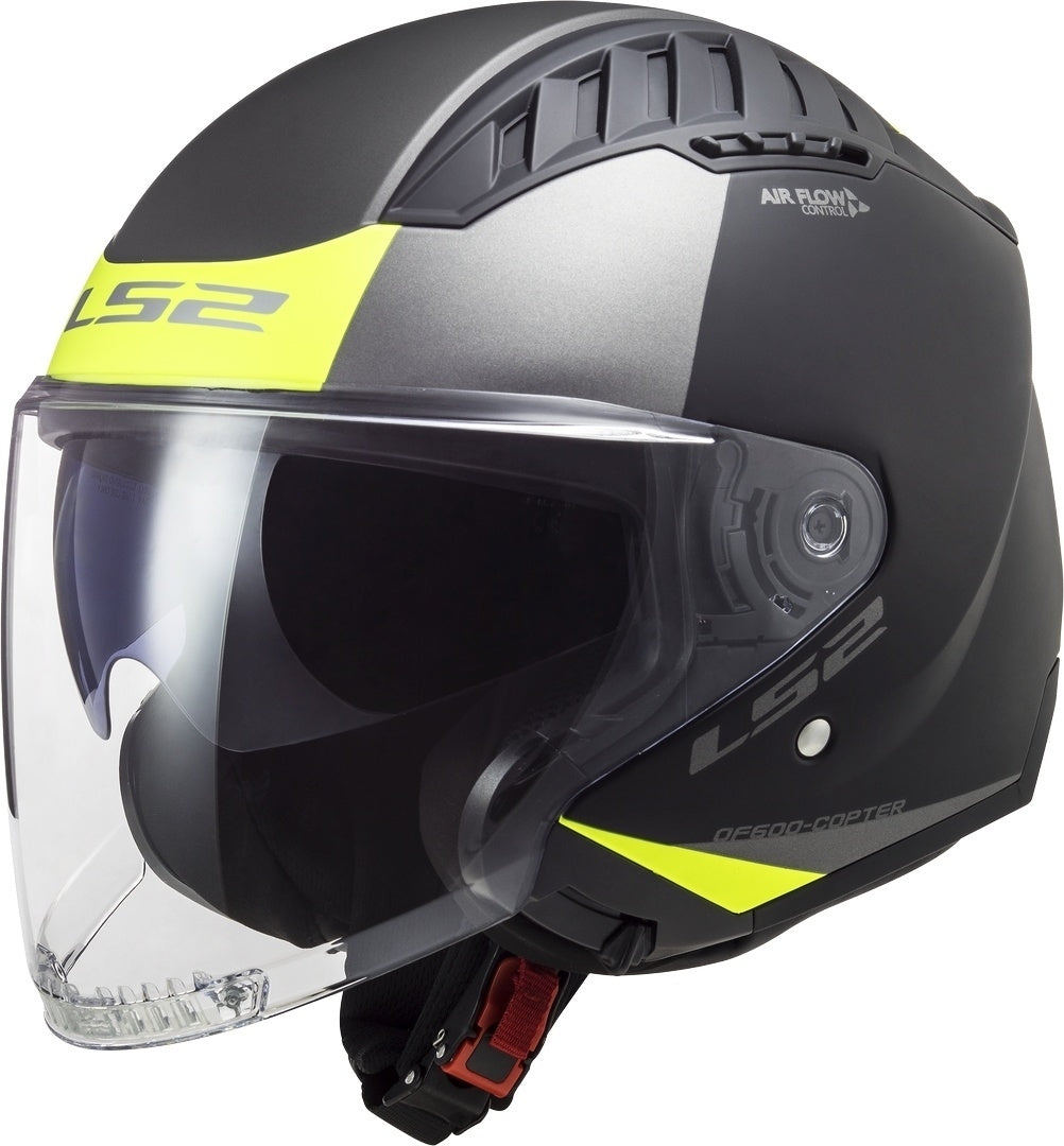  LS2 OF600 COPTER URBANE MATT BLACK HV YELLOW - SECURTEX MOTOR SL (t/a MaximoMoto)