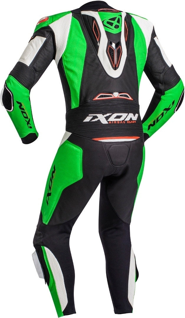  IXON - VENDETTA EVOBLACK/WHITE/GREEN LEATHER SUITS - SECURTEX MOTOR SL (t/a MaximoMoto)
