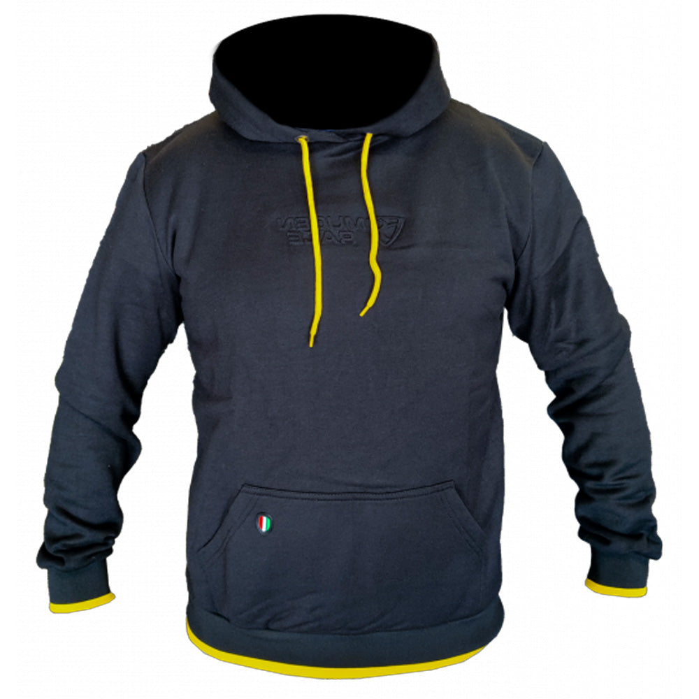 MUGENRACE H-MNR-7909 Blacky Sudadera capucha de algodón Negro Amarillo