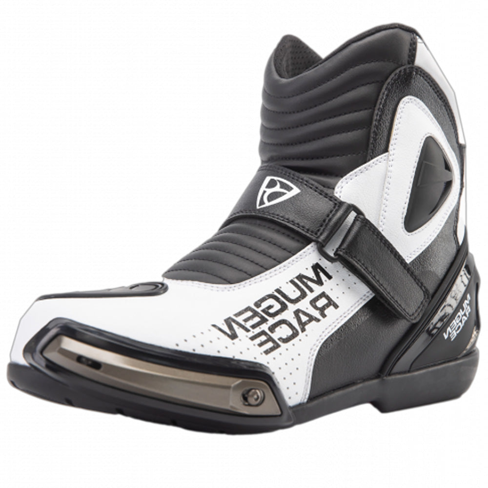MUGENRACE BOT-MNR-2391 Hurry Moto Botas Cortas Negro Blanco 