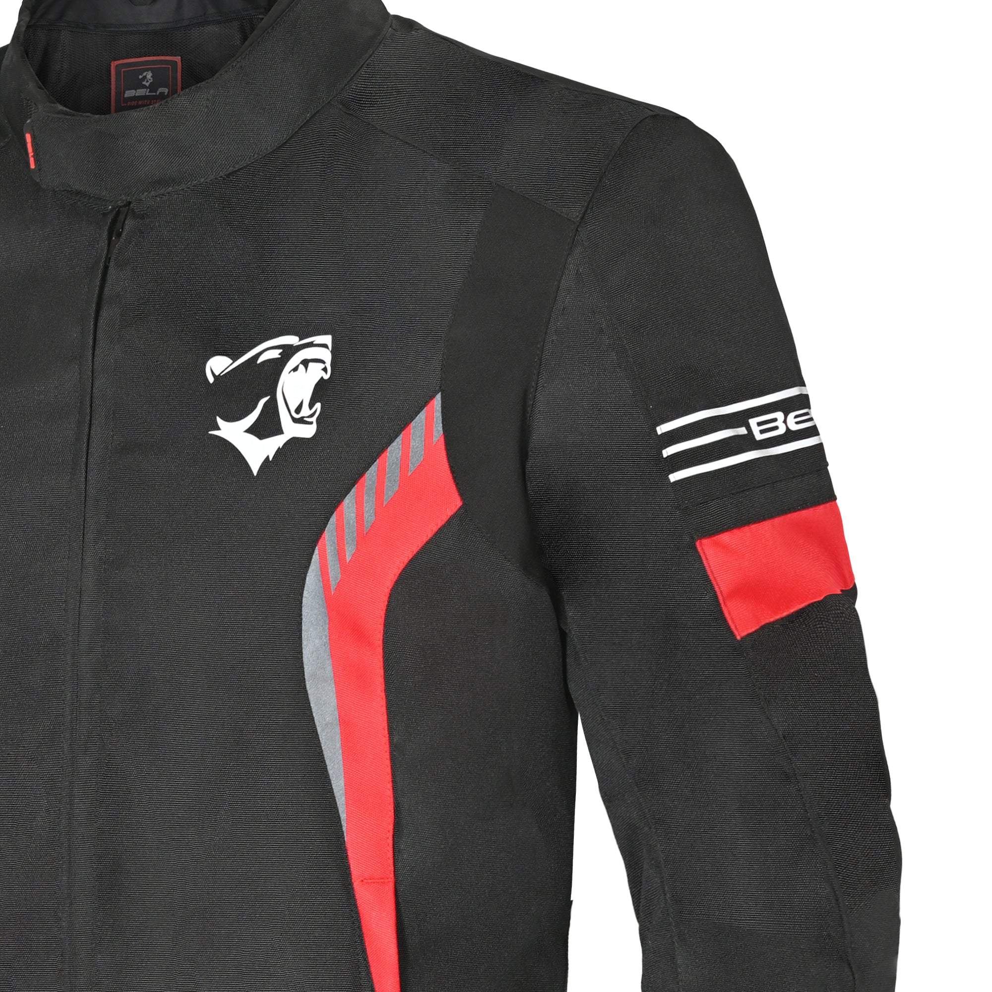BELA Bradley Textile Motorbike Jacket Black Red