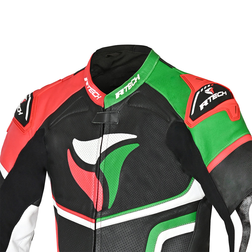 R Tech Hawk 1PC Motorcycle Racing Suit Green Black Red White 