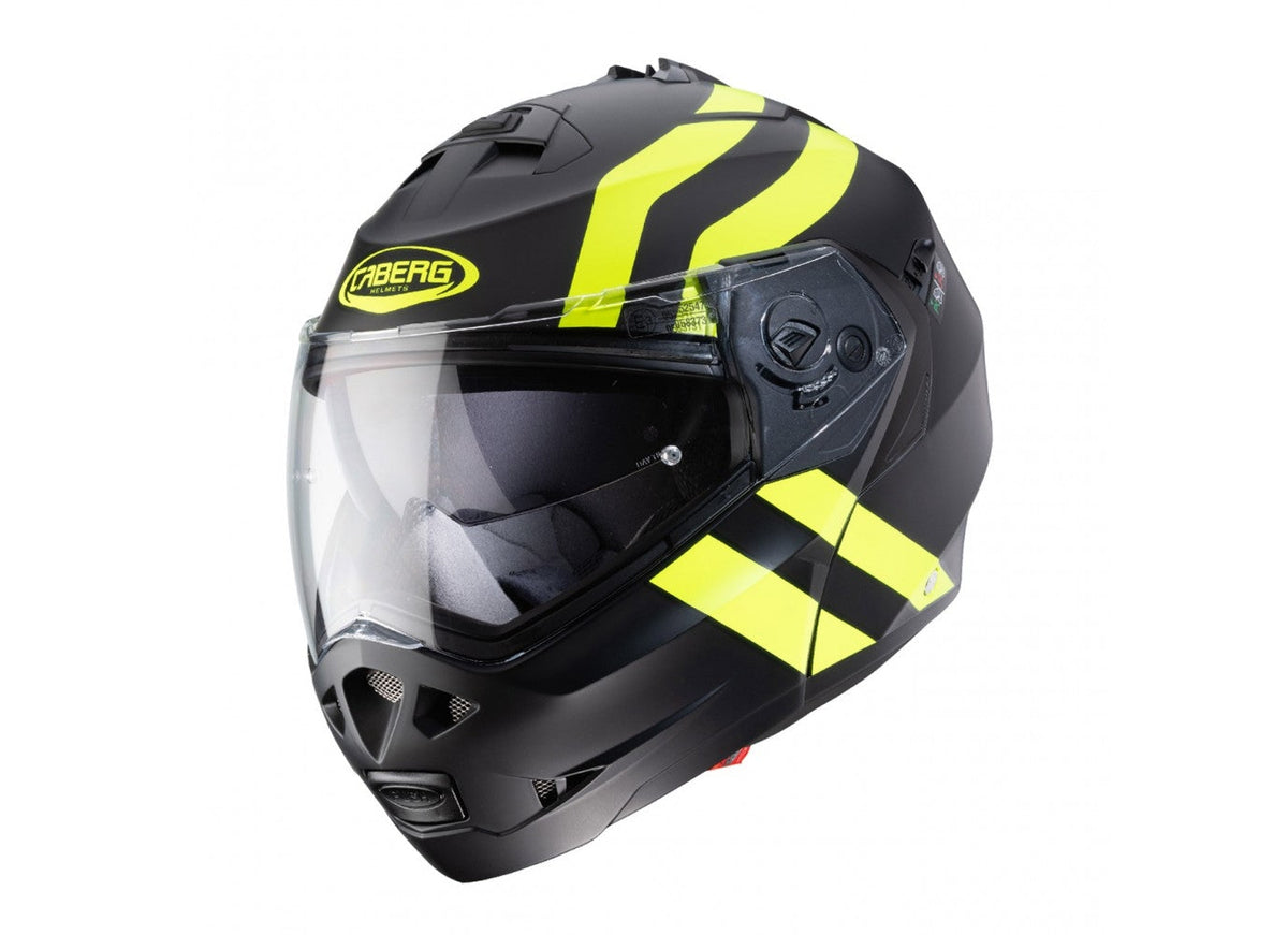  CABERG-HELMET DUKE 2 SUPERLEGEND MATT BLACK/YELLOW FLUO - SECURTEX MOTOR SL (t/a MaximoMoto)