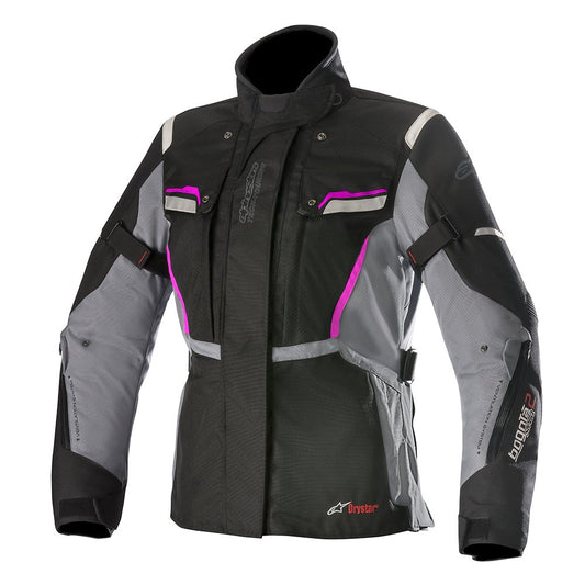 Alpinestars Stella Bogota Drystar Jacket v2 Black Grey Fuchsia - front pic