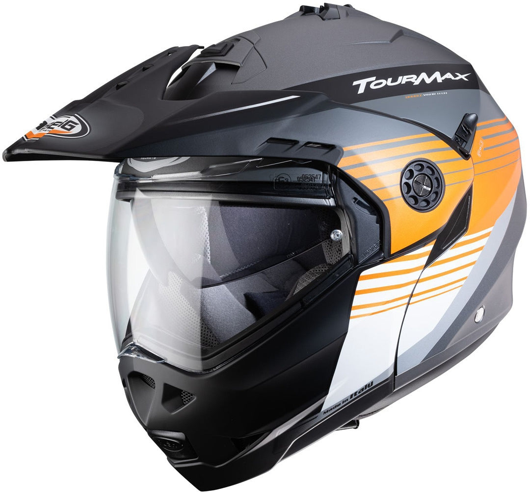  CABERG-Helmet Tourmax Titan MATT/GUN/METAL/ORANGE/WHI - SECURTEX MOTOR SL (t/a MaximoMoto)