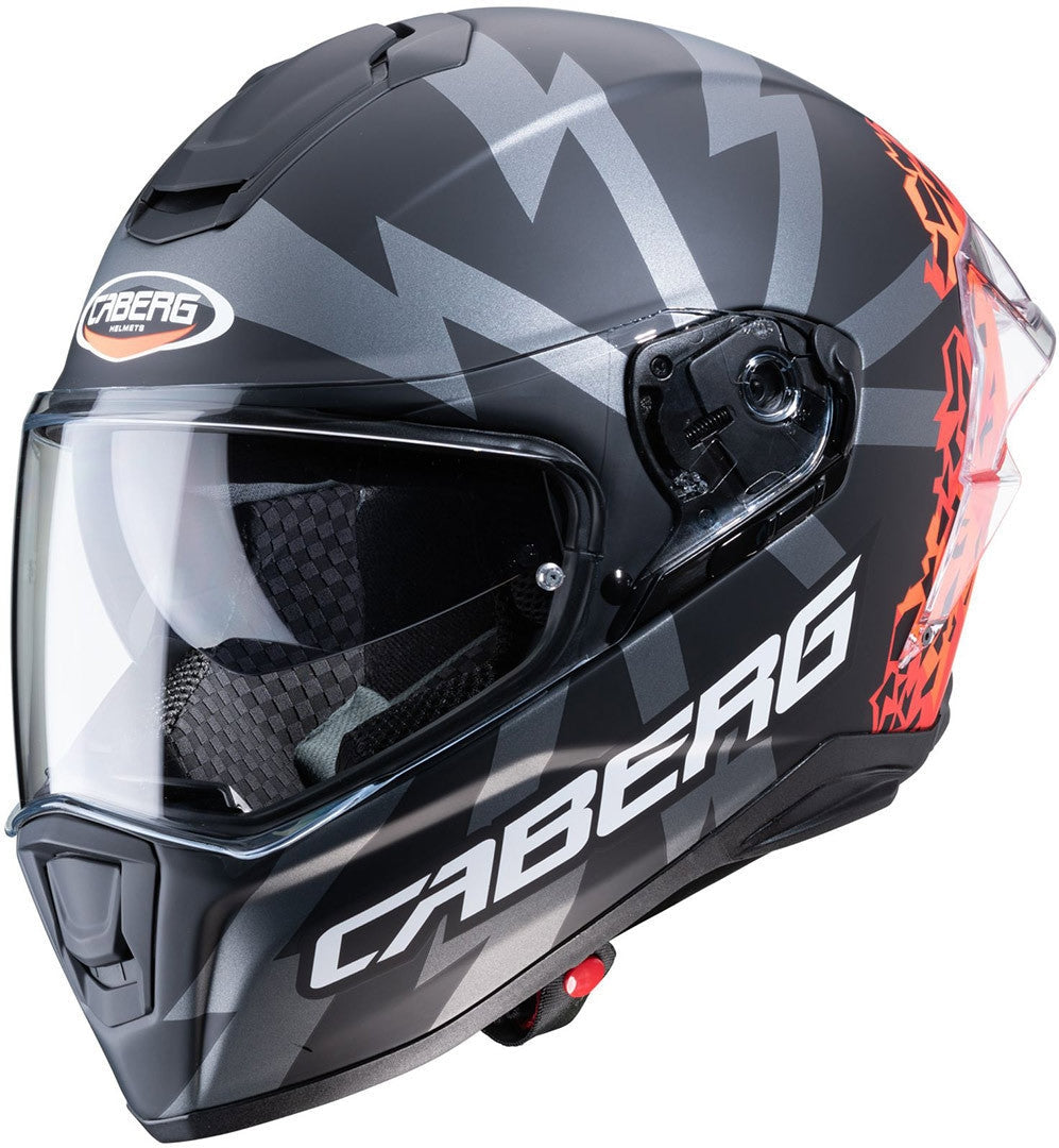  CABERG-Helmet DRIFT EVO STORM MATT BLACK/RED FLUO/ORANGE FLUO - SECURTEX MOTOR SL (t/a MaximoMoto)