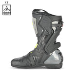 BELA RACE PRO MOTORCYCLE RACING LEATHER BOOTS BLACK GREY YELLOW