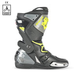 BELA RACE PRO MOTORCYCLE RACING LEATHER BOOTS BLACK GREY YELLOW