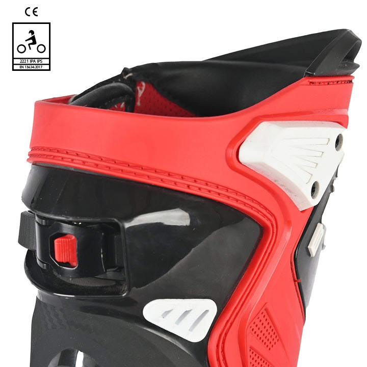 BELA RACE PRO MOTORCYCLE RACING LEATHER BOOTS BLACK WHITE RED