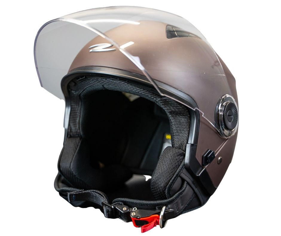  JET HELMET ZS-617 MATT BROWN COFFE - SECURTEX MOTOR SL (t/a MaximoMoto)