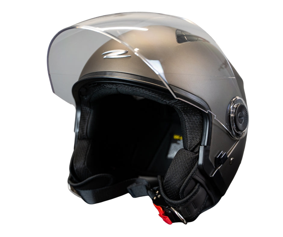  JET HELMET ZS-617 MATT BLACK SILVER-S - SECURTEX MOTOR SL (t/a MaximoMoto)