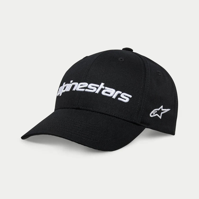 Alpinestars Linear Wordmark 2.0 Snapback Hat Black White  maximomoto.uk!