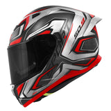  508 Motor Full Face Lady Racer Helmet Black Titan Red