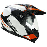 CGM 666G TWIN RANGER Off Road Motorcycle Adventure Helmet White Orange
