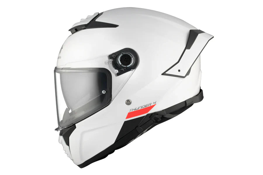 MT Thunder 4 SV Solid A0 Touring Motorcycle Full Face Helmet White Pearl Shiny