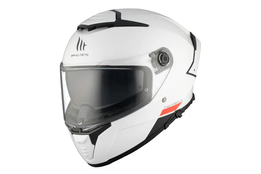 MT Thunder 4 SV Solid A0 Touring Motorcycle Full Face Helmet White Pearl Shiny - SECURTEX MOTOR S.L (t/a MaximoMoto)