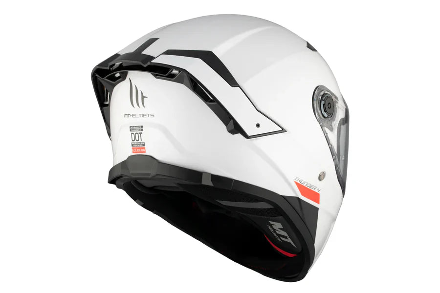 MT Thunder 4 SV Solid A0 Touring Motorcycle Full Face Helmet White Pearl Shiny - SECURTEX MOTOR S.L (t/a MaximoMoto)