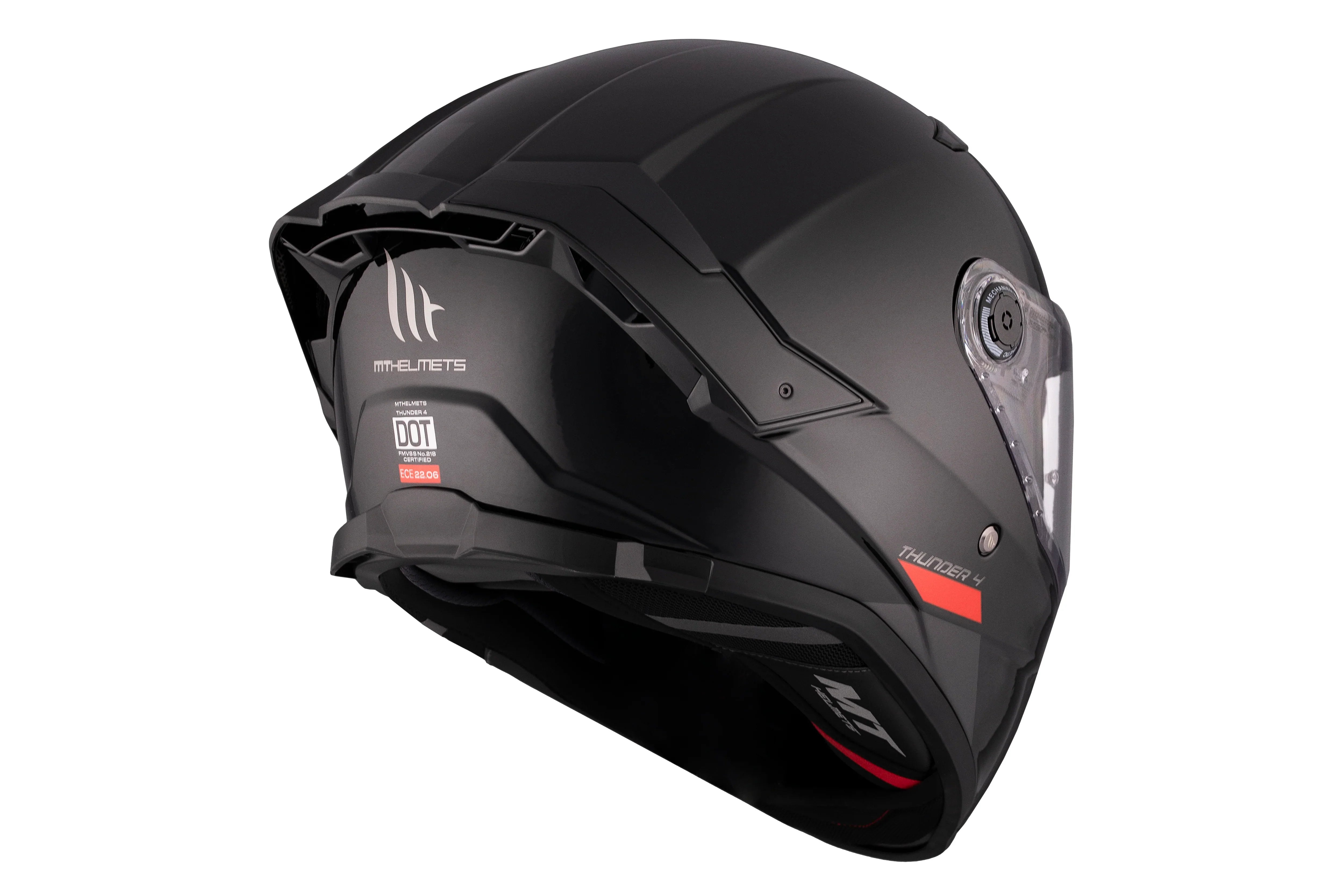 MT THUNDER 4 SV SOLID A1 Casco Integral Deportivo Para Moto Negro Brillante - SECURTEX MOTOR S.L (t/a MaximoMoto)