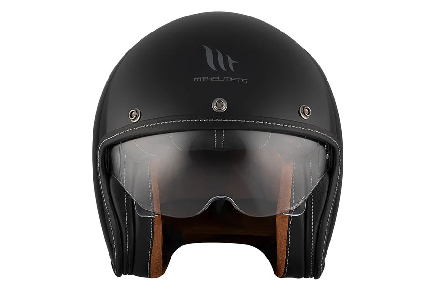 MT LE MANS 2 SV S SOLID A1 Open Face Motorcycle Helmet Glossy Black