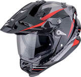 SCORPION ADF 9000 AIR FEAT Adventure Motorcycle Helmet Black Silver Red 