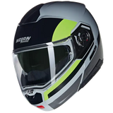 NOLAN N90-03 ROBOTO 346 Modular Motorcycle Helmet Black Grey Yellow 