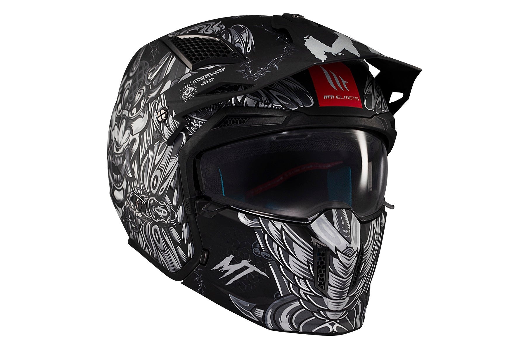 MT Streetfighter S SV Hellish B2 Matte Dual Sport Motorcycle Helmet