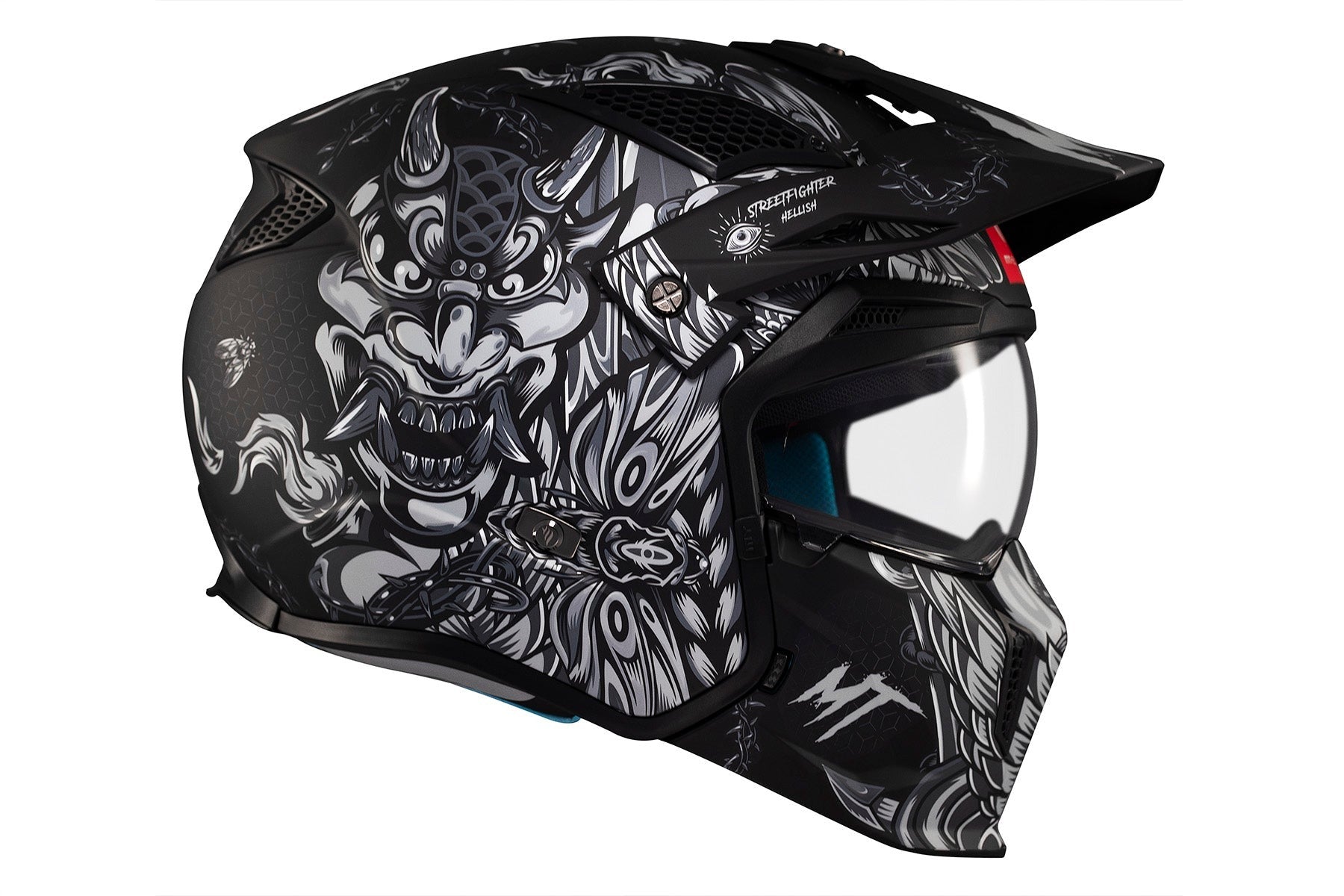 MT Streetfighter S SV Hellish B2 Matte Dual Sport Motorcycle Helmet