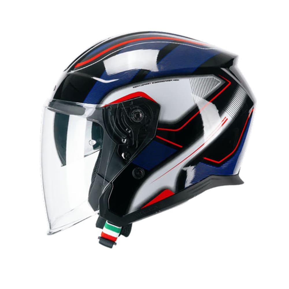 CGM 136G RNA SPORT MOTORCYCLE JET HELMET BLACK RED BLUE