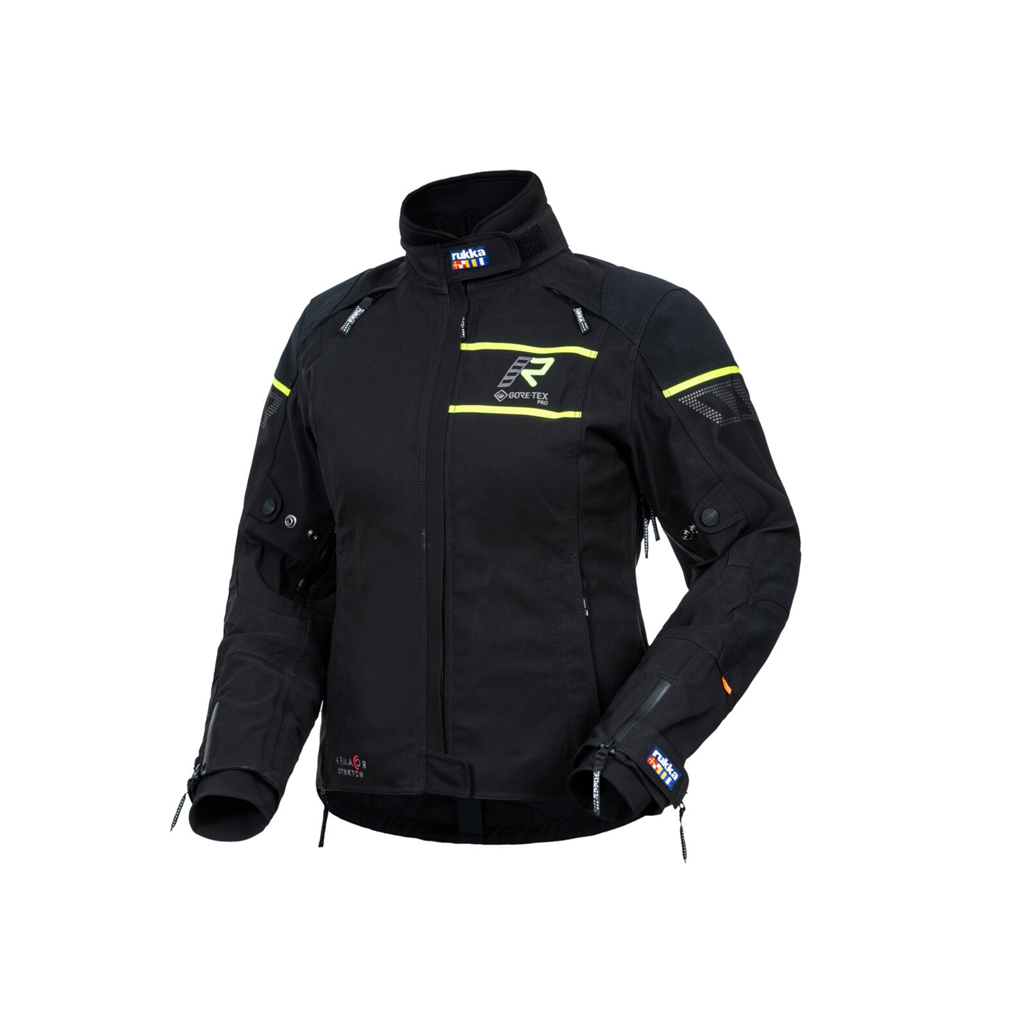 RUKKA - RAPTORINA WOMEN'S JACKET BLACK/FLUORESCENT - SECURTEX MOTOR SL (t/a MaximoMoto)