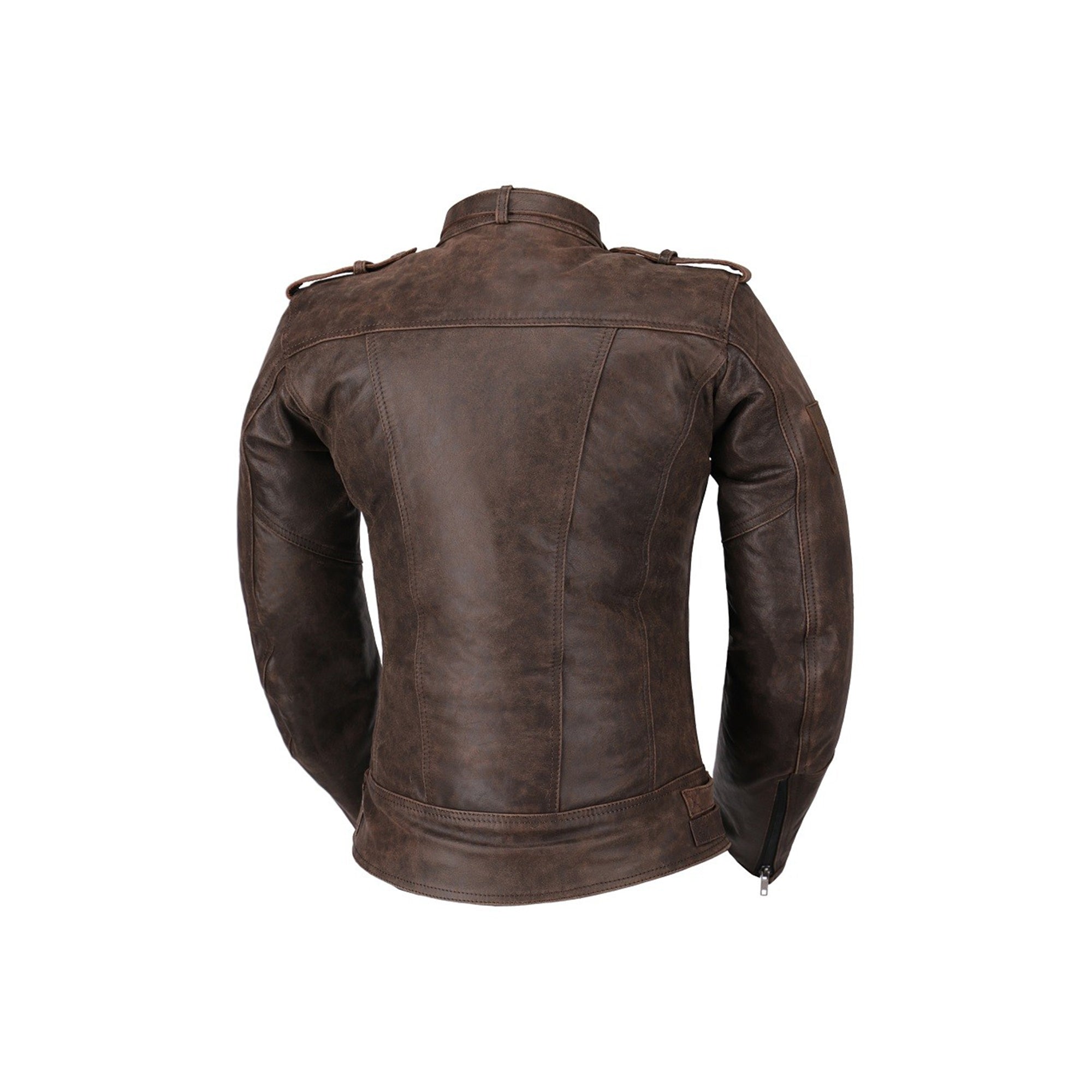  R-TECH - Bold Lady Brown Leather Jacket - SECURTEX MOTOR SL (t/a MaximoMoto)