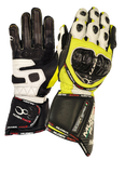 MUGENRACE BORNEW Moto Deportivos Cuero Guantes Blanca Neón
